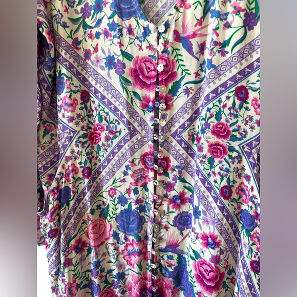 Spell Purple and Pink Floral Midi Dress - Picture 3 of 6